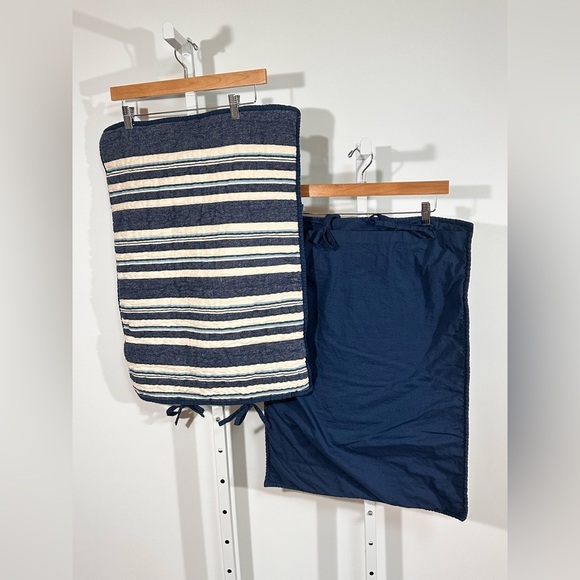 Bee & Willow Other - Pair Bee & Willow Home Quilted Cotton Pillow Sham Blue Striped Standard set